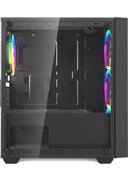 Erebor 4x 120MM Rainbow Mesh Matx Gaming Oyuncu Bilgisayar Kasası Powersız