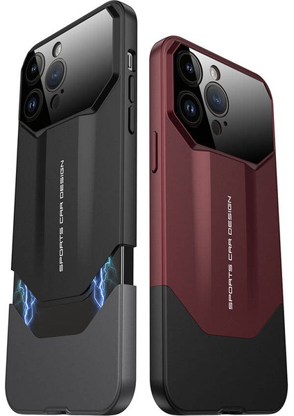 Apple iPhone 14 Pro Max Kılıf Çift Parçalı Zore Ays Pro Ikili Kapak-Siyah-Gri