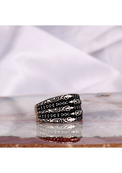 925 Ayar Gümüş Pençe Model Mikro Taşlı Erkek Yüzük modelleri