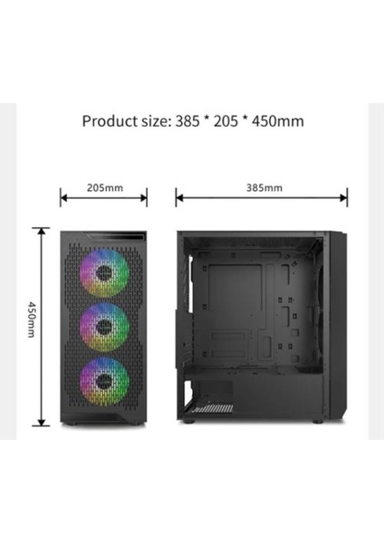 North 4x 120MM Rgb Reset Buton Mesh Atx Gaming Oyuncu Bilgisayar Kasası