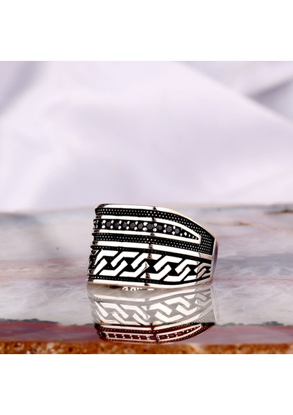 925 Ayar Gümüş Örgü Model Erkek Yüzük fiyatları