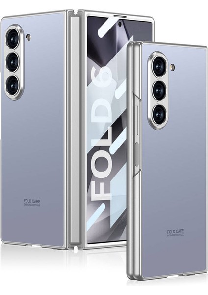 Samsung Galaxy Z Fold 6 Kılıf Titanyum Metal Tasarımlı Zore Kıpta Caz Kapak-Mavi