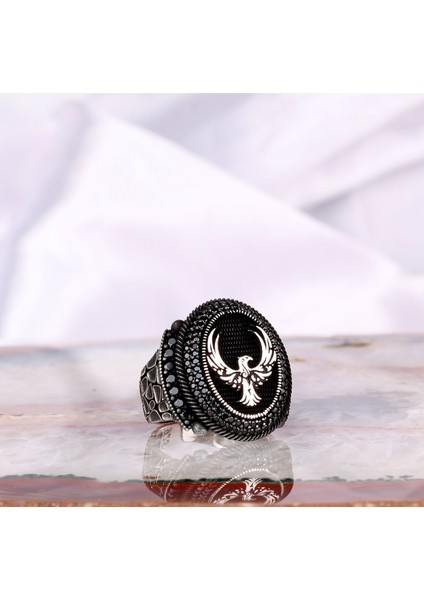 925 Ayar Gümüş Mikro Taşlı Anka Kuşu Model Yüzük fiyatları