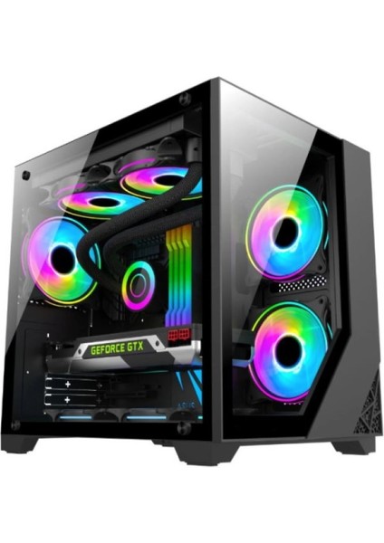 Shadow 3x 120MM Rgb Reset Buton Mesh Matx Gaming Oyuncu Bilgisayar Kasası Powersız