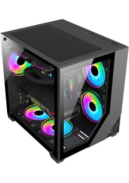 Shadow 3x 120MM Rgb Reset Buton Mesh Matx Gaming Oyuncu Bilgisayar Kasası Powersız