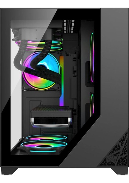 Shadow 3x 120MM Rgb Reset Buton Mesh Matx Gaming Oyuncu Bilgisayar Kasası Powersız