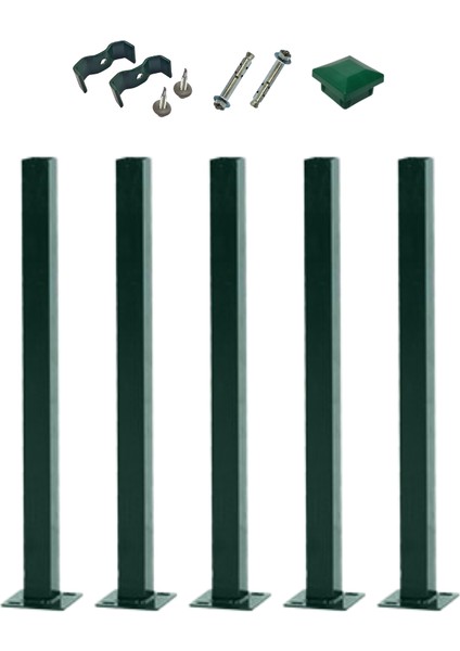 100CM Antrasit Panel Çit Direği Aksesuarlı (5 Adet)