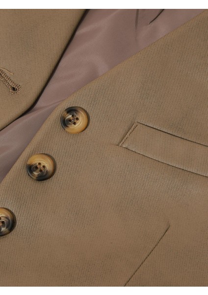 Fleto Cep Detaylı Vegan Deri Yelek - Camel fırsatları