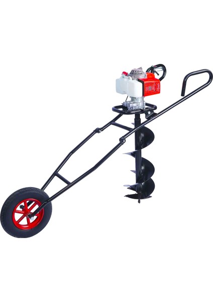 AG65D Tekerli Toprak Burgu Makinesi 30 cm Burgulu 3 Hp