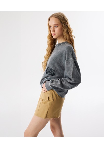 Sloganlı Sweatshırt TS1250091033036