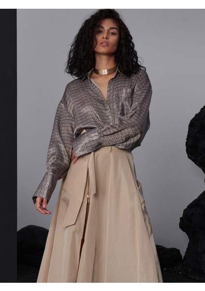 Salaş Kesim Gömlek - Desenli