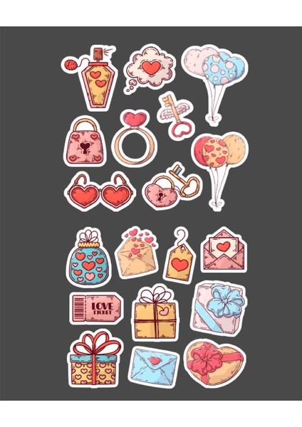 14 Şubar Sevgililer Günü Hediye Çıkartmaları Süsleme Etiketleri 2'li Set fırsatları