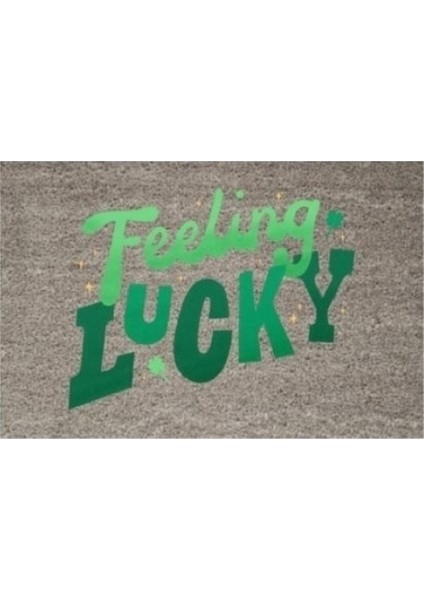 Kapı Önü Paspası Dekoratif Dijital Baskı Feeling Lucky P-2360