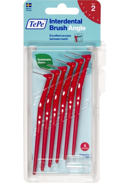 Angle Saplı Arayüz Fırçası Kırmızı 0,5 mm 6'lı
