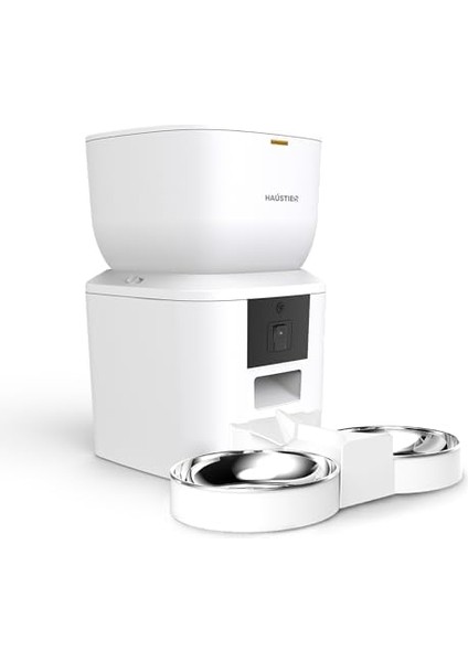 Haustier QQ005-DUAL Kameralı Akıllı Kedi Köpek Otomatik Mama Kabı, App Uzaktan Kontrol, Sesle Çağırma, 480P Kamera, 6lt Hazne, Çift Metal Kase (Siyah) indirimleri