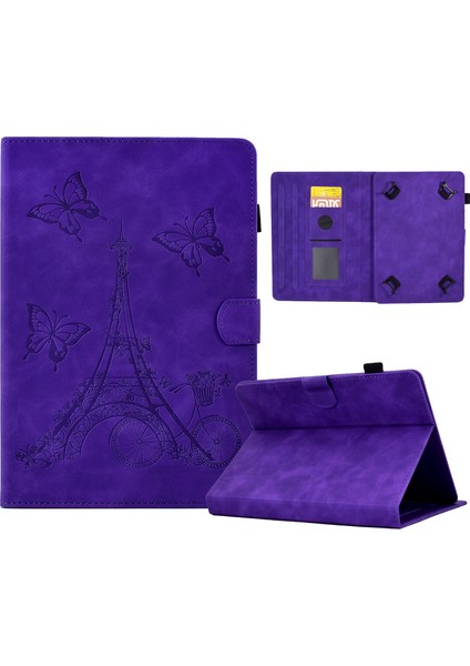 10 Inç Tabletler Için Tower Kabartmalı Kılıf Mor (Yurt Dışından)