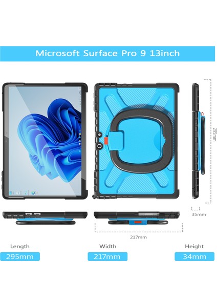 Microsoft Surface Pro 9 Mavi Için Darbeye Dayanıklı Tablet Kılıfı (Yurt Dışından) fiyatları