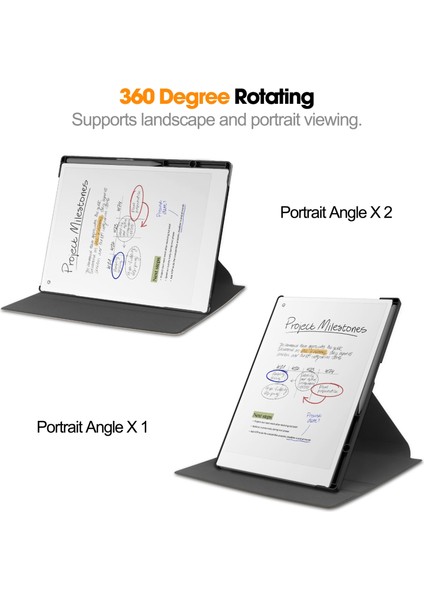Yeniden Markalanabilir Kağıt Pro Gri Için Döndürülebilir Tablet Kılıfı (Yurt Dışından) modelleri