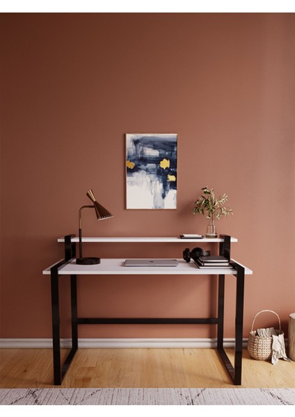 Zeyt Mönitörlüklü Çalışma Masası Beyaz 120X60