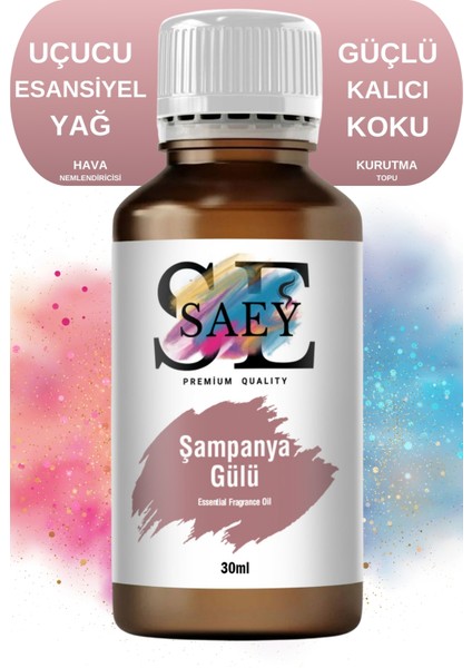 Şampanya Gülü Esansiyel Uçucu Koku Yağ Buhurdanlık Yağı Difüzör Esansı Hobi Esans 30ml