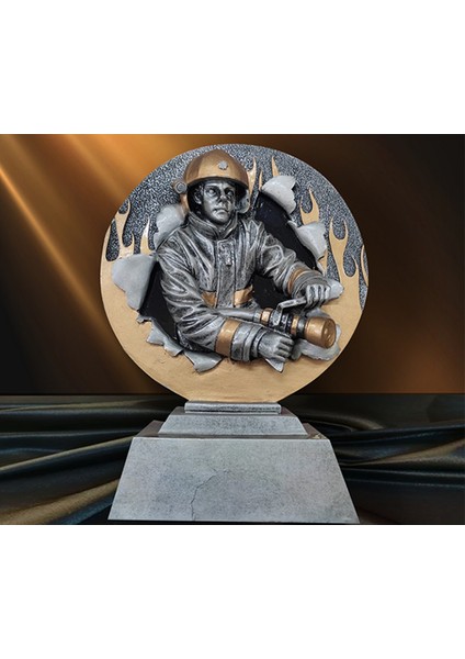 Ödül Kupası Itfaiye 15CM Eninde 20 cm Boyunda Gri Renkli Ithal Döküm Kaliteli Kupa