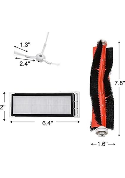 Robot Süpürge Filtresi Mop Silindiri Yan Fırça (Yurt Dışından)