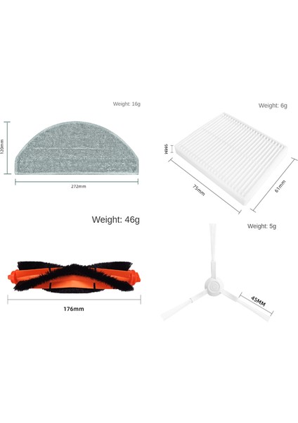 Robot Süpürge E10 B112 Ana Yan Fırça Hepa Filtresi Için 13 Adet (Yurt Dışından)