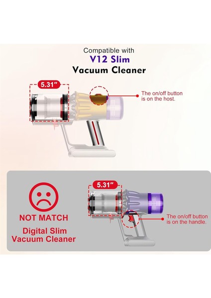V10 Slim V12 Dijital Slim Elektrikli Süpürge Aksesuarları Için (Yurt Dışından)
