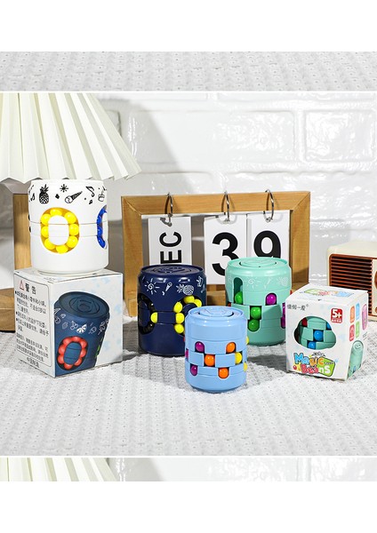 Yaratıcı Yuvarlanan Top Kutularının Basıncını Azaltmak Için Dönen Sihirli Fasulye Ve Rubik Küpü Ve Rubik Küpü Dekompresyon Oyuncağı (Yurt Dışından)