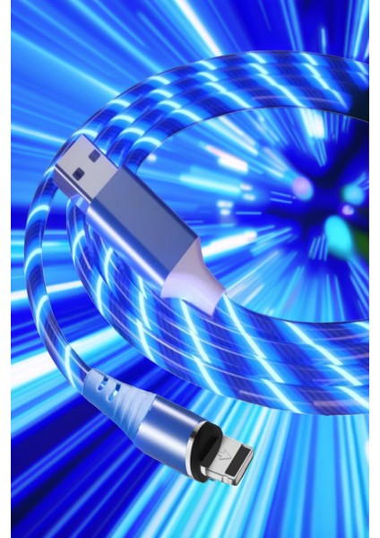 J22 Lightning IOS Akan Led Işıklı Şarj Kablosu -2mt