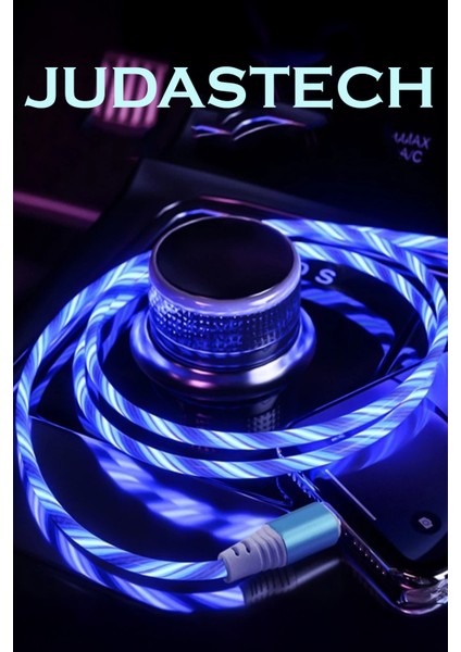 J22 Lightning IOS Akan Led Işıklı Şarj Kablosu -2mt modelleri