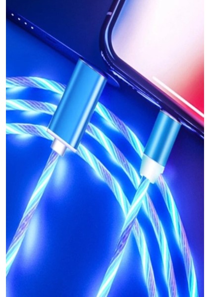 J22 Lightning IOS Akan Led Işıklı Şarj Kablosu -2mt fırsatları