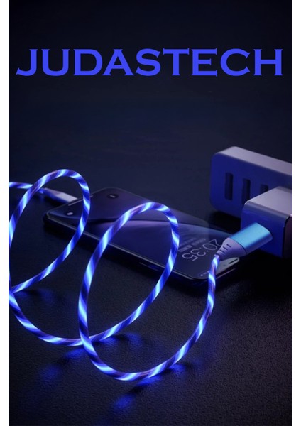 J22 Lightning IOS Akan Led Işıklı Şarj Kablosu -2mt