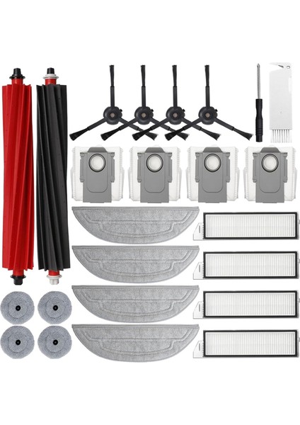 S8 Maxv Ultra Robot Süpürge Ana Yan Fırça Hepa Filtre Paspas Bezi Toz Torbaları Yedek Parçaları (Yurt Dışından)