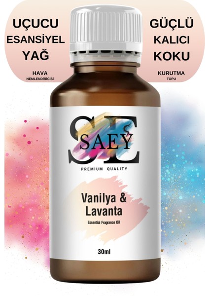 Vanilya Lavanta Esansiyel Uçucu Koku Yağ Buhurdanlık Yağı Difüzör Esansı Hobi Esans 30ML