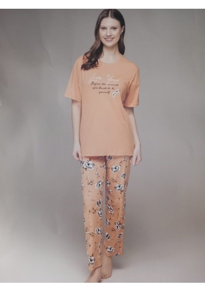 Büyük Beden Kısa Kollu Pijama Takımı 2474