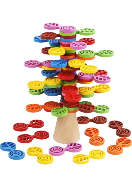 Yaratıcı Istifleme Ağacı Oyunu, Yığılmış Ahşap Oyuncakları Dengeleme (Yurt Dışından)