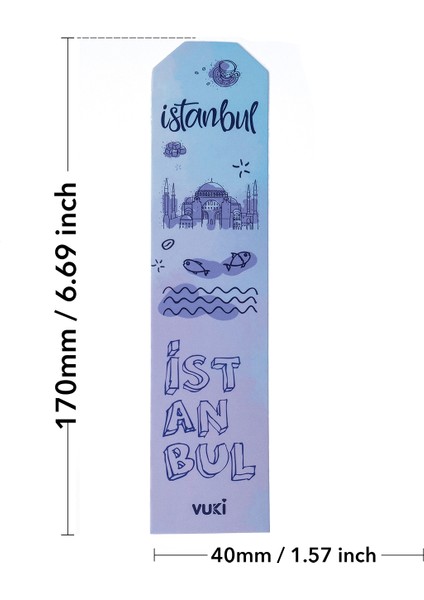 Istanbul Desenli Kağıt Kitap Ayracı