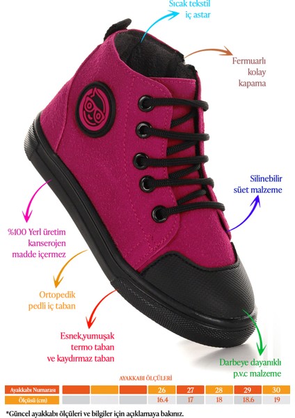 Kai Fermuarlı Kız Çocuk Günlük Bot Ayakkabı fiyatları