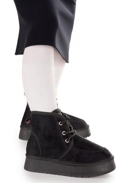 Buck Nubuk Bağcıklı Kız Çocuk Bot Ayakkabı modelleri