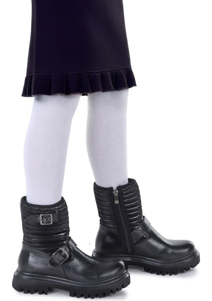 Kirle Çatlak Fermuarlı Günlük Kız Çocuk Bot Ayakkabı