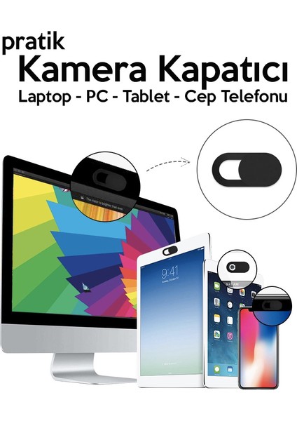 Pratik Web Kamera Kapatıcı - Ekstra Ince 0.7mm - Webcam Cover Gizliliğiniz Için Güvenli Kullanım