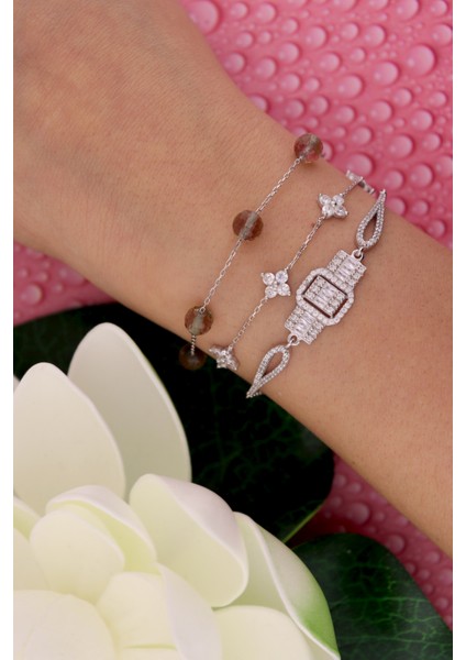 925 Ayar Gümüş Dört Yapraklı Yonca Bileklik modelleri