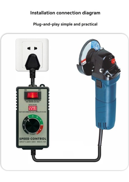 4000W Değişken Voltaj Regülatörü Öğütücü Kontrol Cihazı Ab Fişi (Yurt Dışından)