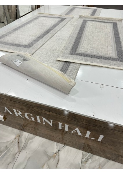 Yatak Odası 3'lü Halı Bambu Gri Renk Argın Halı fırsatları