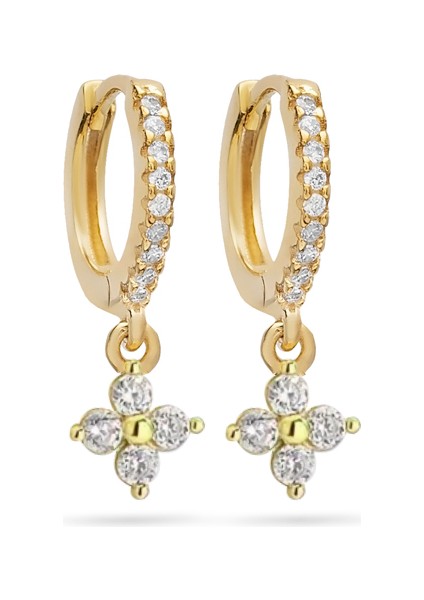 925 Ayar Gümüş Dört Yapraklı Yonca Küpe