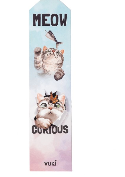 Kedi Desenli Kağıt Kitap Ayracı
