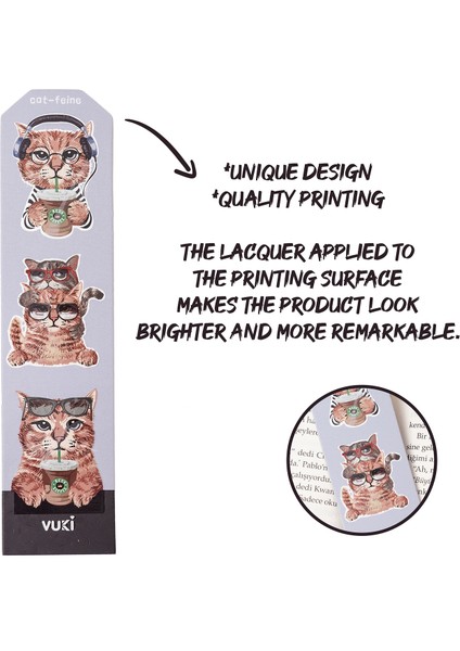Kedi Desenli Kağıt Kitap Ayracı fiyatları