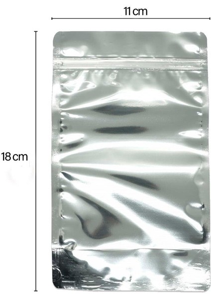 Pencereli Metalize Kilitli Kese Kağıdı - 100 Gramlık - 11X18X7 Cm. - 20 Adetlik 1 Paket
