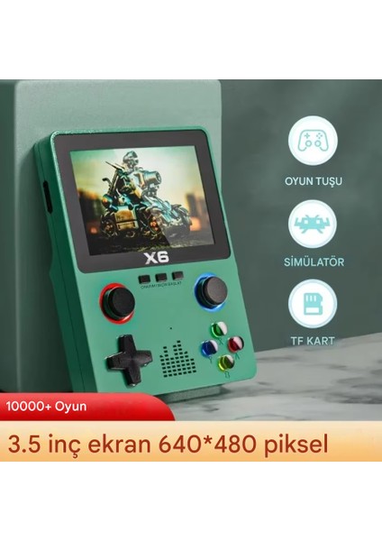 X6 Taşınabilir El Oyun Konsolu IPS Retro Oyun Konsolu 10000 Oyun 11 Simülatör Video Oyunları 3.5 fiyatları